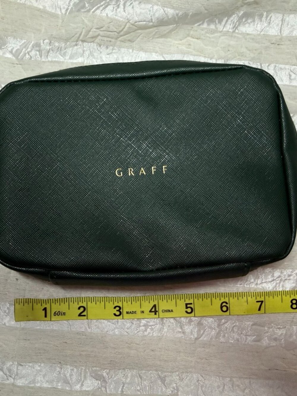 Graff Luxury Green Saffiano Amenity Case Exclusively for Korean Air First Class